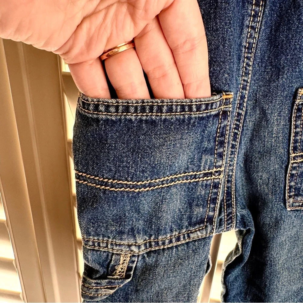 OshKosh Bgosh Denim Overalls 12 Months Blue Cotton Bib Dungarees Vintage Style‎